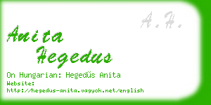 anita hegedus business card